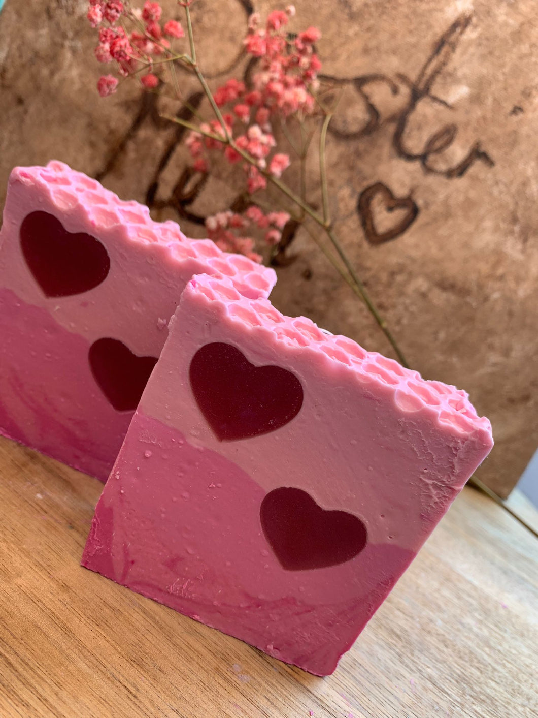 Såpe Rosa med hjerter