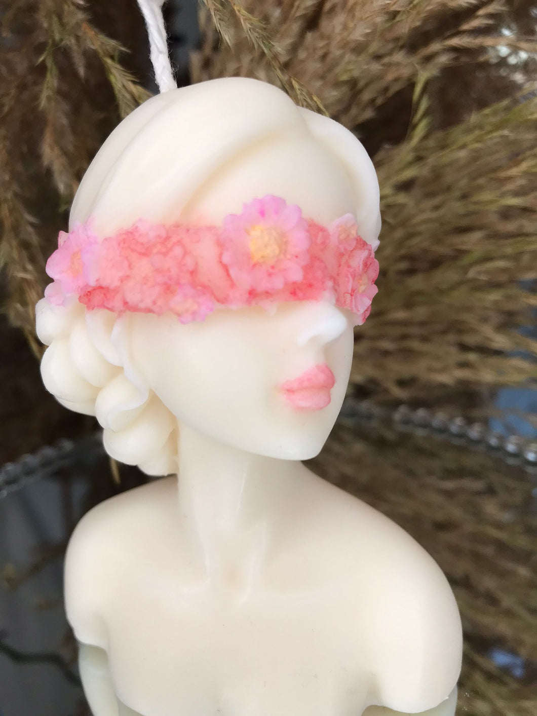Dekorlys Kvinneansikt med blomsterkrans
